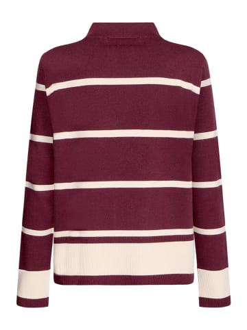 Betty Barclay Feinstrickpullover mit Stehkragen in Patch Dark Red/Beige
