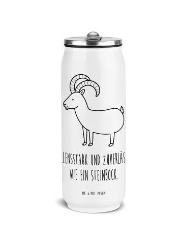 Mr. & Mrs. Panda Trinkflasche Sternzeichen Steinbock mit Spruch in Weiß