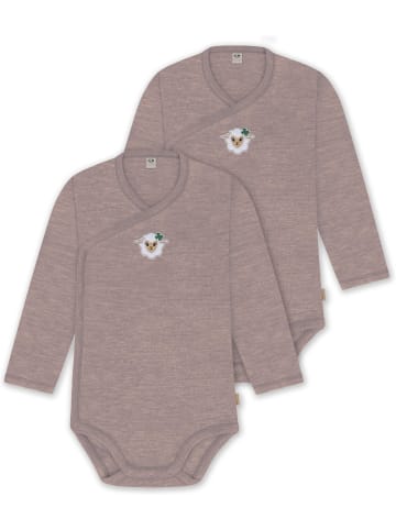 Normani Outdoor Sports 2er Pack Baby-Body Basic Merino Wickelbody in Rosa