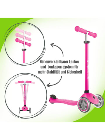 authentic Globber Primo 3-Wheels-Scooter / Roller - Farbe: Neon Pink