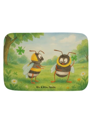 Mr. & Mrs. Panda Badematte Bienen Paar Design ohne Spruch in Weiß