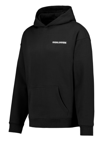 Sublevel Kapuzenpullover mit Print und Kängurutasche in Schwarz