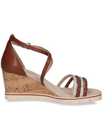 Caprice Sandalette in COGNAC/GOLD