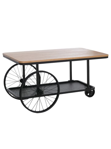 MCW Couchtisch Q69 Reifen, Natur, Metall schwarz