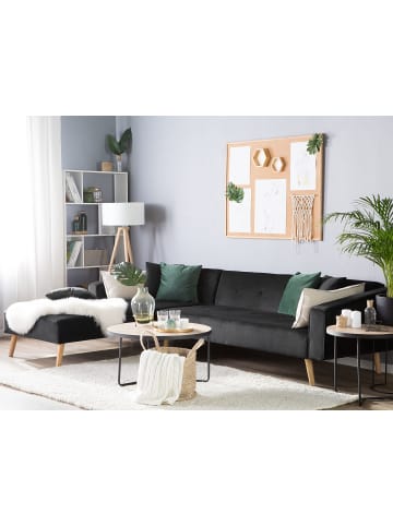 Beliani Ecksofa VADSO in Schwarz/Braun - (W) 303 x (H) 72 x (L) 98 cm