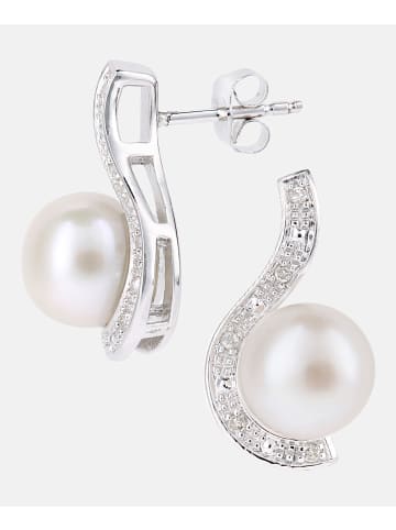 Diamant L'éternel Ohrstecker aus 375 Weißgold mit Diamant mit Perle