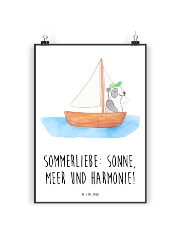 Mr. & Mrs. Panda Plakat Sommerliebe mit Spruch in Weiß