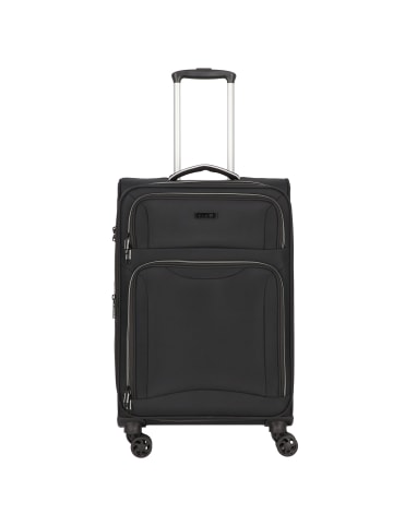D&N Travel Line 9204 4 Rollen Trolley M 66 cm mit Dehnfalte schwarz