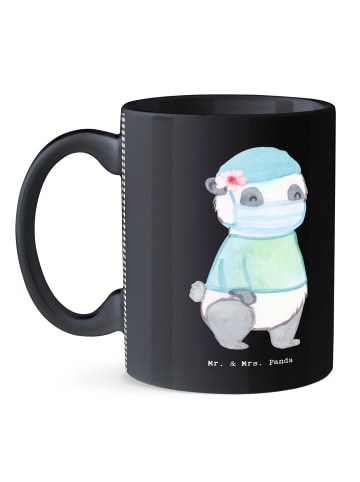 Mr. & Mrs. Panda Kaffeebecher Operationsassistentin Herz ohne Sp... in Schwarz