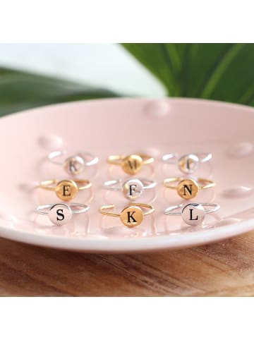 Lucardi 925 Silber Ring "Buchstabe H" Rund