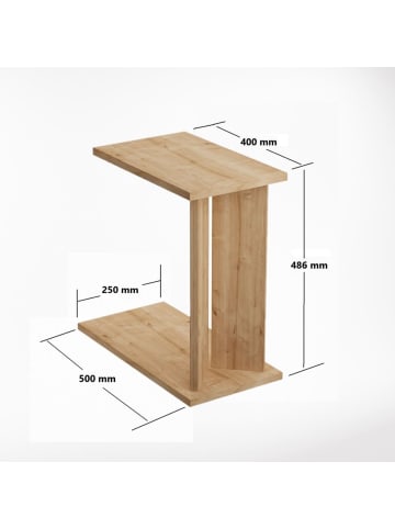 CALICOSY Beistelltisch LUN in Saphir-Eiche - (W) 25  x (H) 48,6  x (L) 50  cm