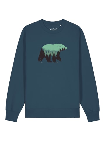 wat? Apparel Sweatshirt Waldbär in Petrol