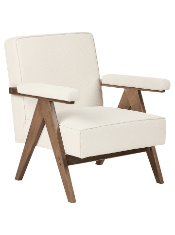 Beliani Sessel EVJE in Beige/Braun - (W) 70 x (H) 81 x (L) 72 cm