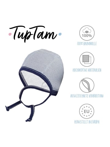 TupTam Unisex Baby Erstlingsmütze zum Binden 2er Pack in dunkelblau