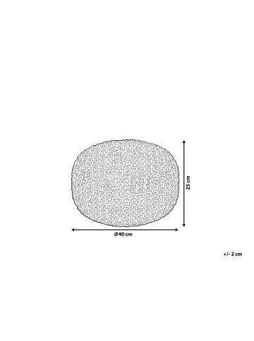 Beliani Pouf CONRAD in Grau - (W) 40 x (H) 25 x (L) 40 cm