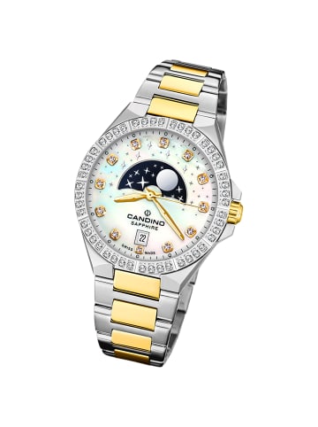 Candino Analog-Armbanduhr Candino Elegance silber, gold mittel (ca. 34mm)