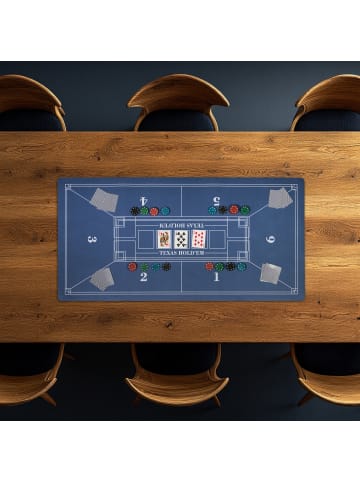relaxdays Pokermatte in Blau - 120 x 60 cm