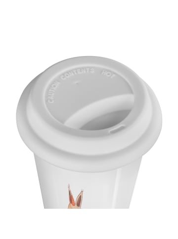 Mr. & Mrs. Panda Thermo Kaffeebecher Einhorn Glauben mit Spruch in Weiß