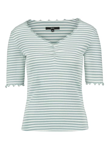 Zero  Halbarm-Shirt mit Raffung in Blue/Cream