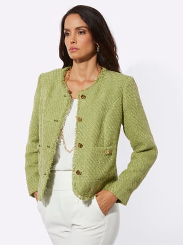 creation L Bouclé-Blazer in lindgrün