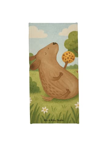 Mr. & Mrs. Panda Badehandtuch Hund Keks Design ohne Spruch in Grau Pastell