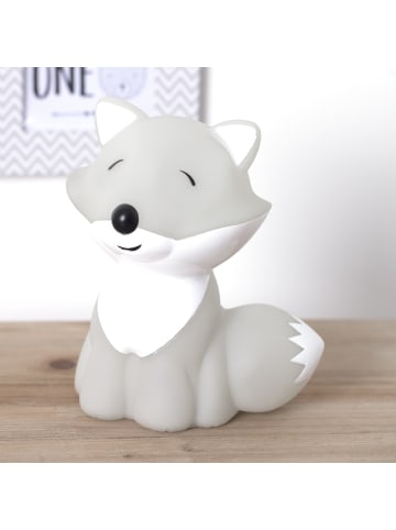Atmosphera Créateur d'intérieur Batterie-Nachtlampe in Fuchsform für Kinder in Weiß, 17,5 x 9,5 cm