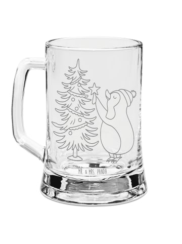 Mr. & Mrs. Panda Krug Pinguin Weihnachtsbaum ohne Spruch in Transparent