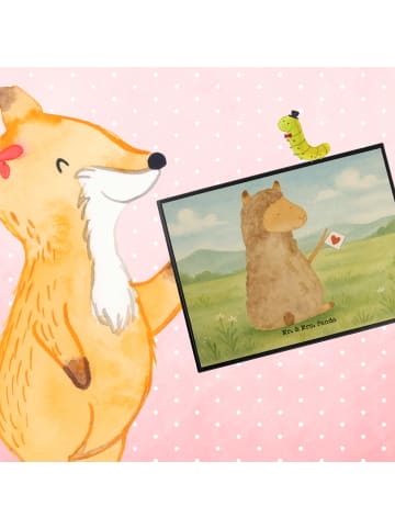 Mr. & Mrs. Panda Schreibunterlage Alpaka Fahne Design ohne Spruch in Weiß