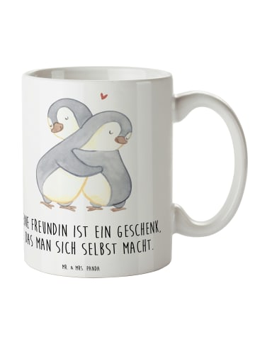 Mr. & Mrs. Panda Kaffeebecher Geschenk Freundin mit Spruch in Weiß