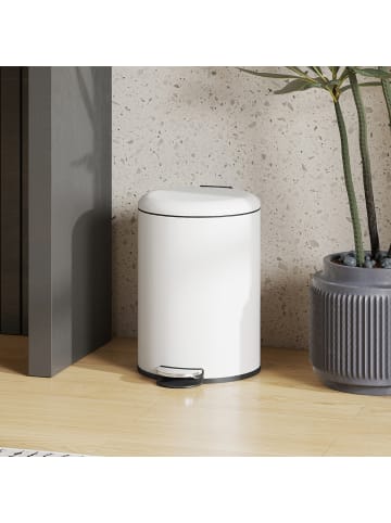HOMCOM Mülleimer in Cremeweiß 36L x 30B x 63,5H cm