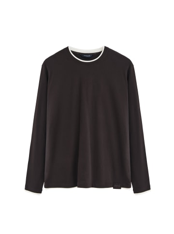 Polo Club T-Shirt MAN MOMO LONG SLEEVE LOOSE FIT in Dunkle Schokolade