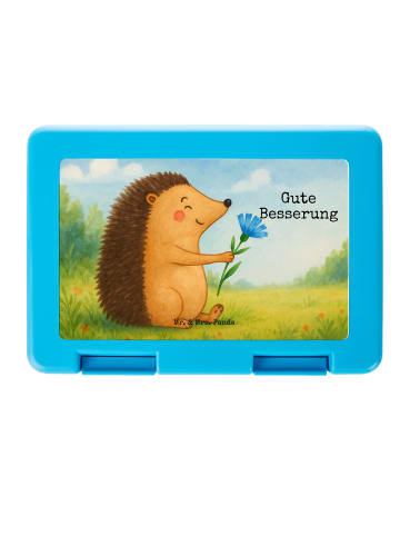Mr. & Mrs. Panda Brotdose Igel Blumen Design mit Spruch in Weiß