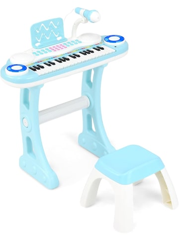 COSTWAY 37 Tasten Klaviertastatur mit Licht in Blau