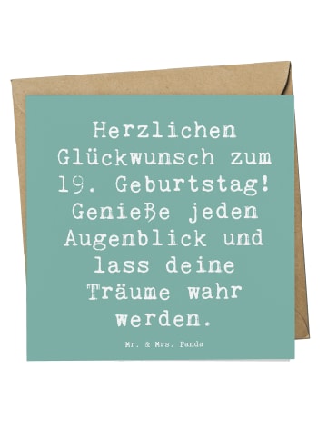 Mr. & Mrs. Panda Grußkarte Spruch 19. Geburtstag Freude mit Spruch in Meeresbrise