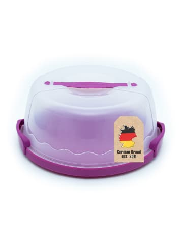 Intirilife Transportbox Behälter Kuchenbox Tortenhaube 29.8 x 28.8 x 13.2 cm in Lila