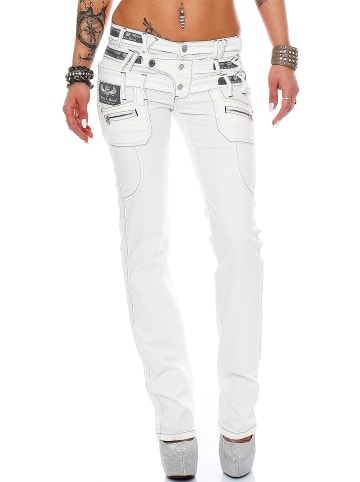 Cipo & Baxx Damen Regular Fit Jeans Mid Waist in White