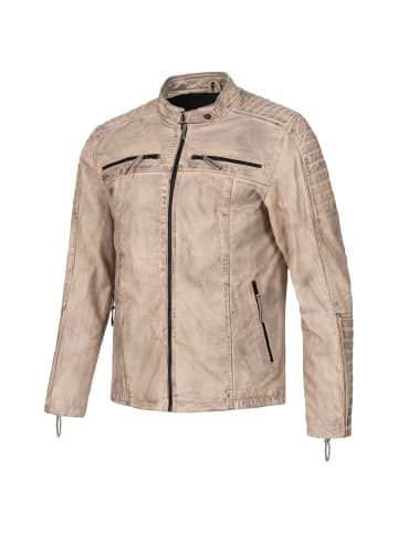 PAULGOS Lederjacke Übergangsjacke Biker Look Echtleder D1 in Beige