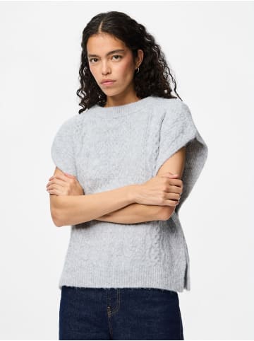 Pieces Poncho in Light Grey Melange
