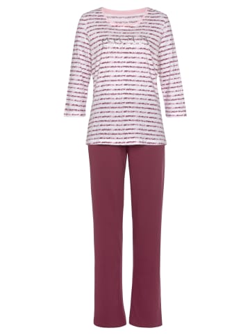 Vivance Active Pyjama in pink-rot-gestreift
