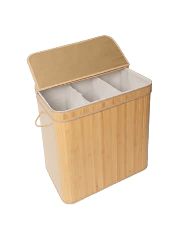 relaxdays Wäschekorb in Natur - (B)61 x (H)61,5 x (T)41,5 cm