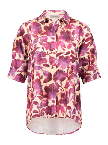 CARTOON Leinenbluse mit Kragen in Cream/Dark Pink
