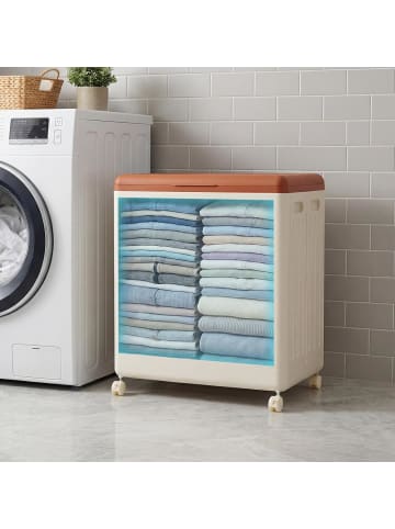 COSTWAY Aufbewahrungsbox faltbar 45 L in Braun