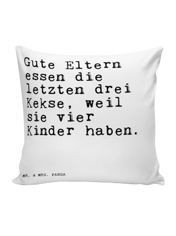 Mr. & Mrs. Panda Kissen Gute Eltern essen die... mit Spruch in Weiß