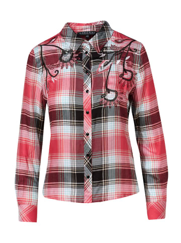 KOROSHI Long-sleeve checked shirt for women in rot