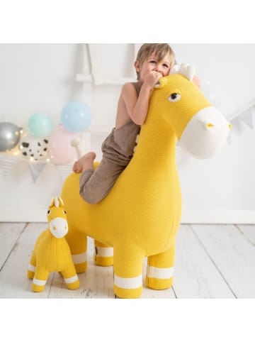 Crochetts XXL Pferd in Olivgrün / Off-White – (B)85 x (H)88 x (T)33 cm