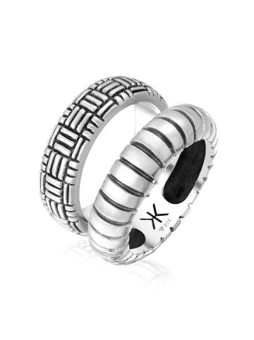 KUZZOI Ring 925 Sterling Silber Ring Set in Silber