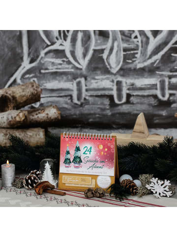 ROTH Tisch-Adventskalender mit Tannenmotiv in Rot