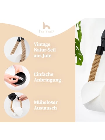HENNEZ Toilettenpapier-Halter Seilschraube  Braun