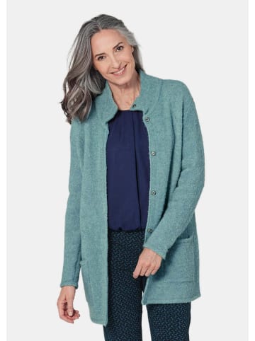GOLDNER Kurzgröße:  Strickmantel Boucle Strickmantel in jade