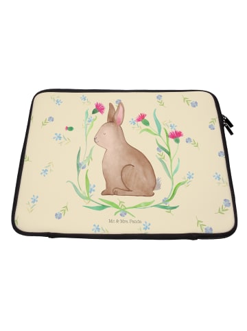 Mr. & Mrs. Panda Laptop Tasche Hase Sitzen ohne Spruch in Blumig